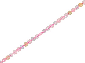 Morganite 4mm Faceted Coin Shaped Bead Strand Approximately 15-16" in Length