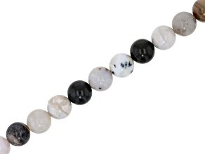Parral Dendritic Agate 10mm Round Bead Strand Approximately 15-16" in Length