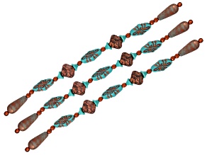 Turquoise Color Czech Glass Mix Bead Strand Set of 3
