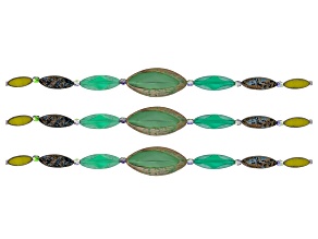 Green Czech Glass Mix Bead Strand Set of 3