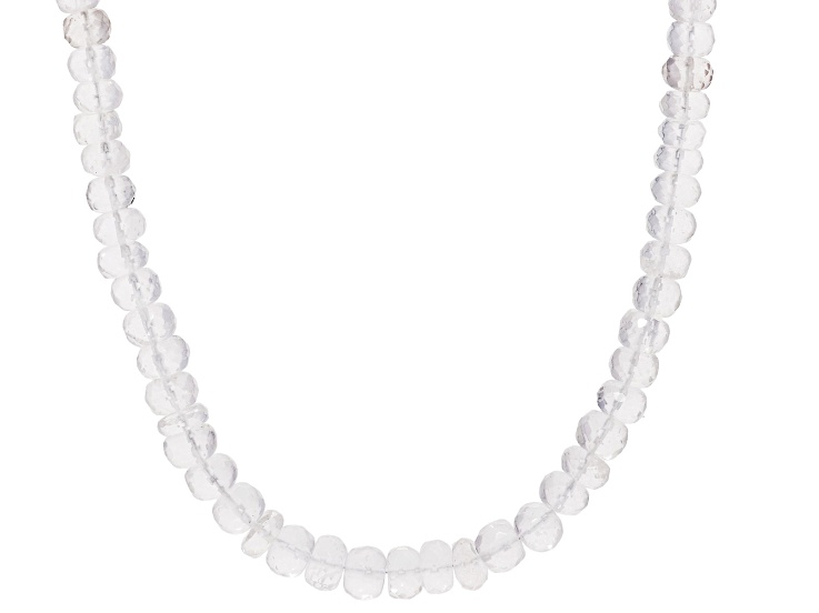 Clear Quartz 7x4-9x6mm Graduated Faceted Rondelle Bead Strand Approximately 16" in Length