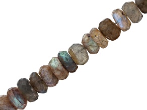 Labradorite 7x4-9x6mm Faceted Rondelle Bead Strand Approximately 16" in Length