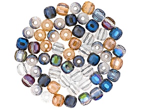Zen Iridescent Glass Mix 10mm Large Hole Bead Set of 60