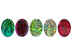 Multicolor Abalone Triplet 39.5x29x1mm Triplets Set of 5