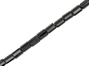 Black Obsidian 7x10mm Microfaceted Tube Bead Strand Approximately 15-16" in Length