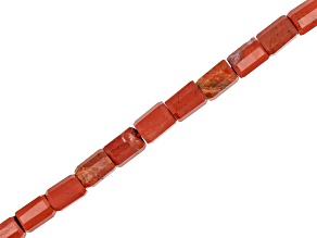 Red Jasper 7x10mm Microfaceted Tube Bead Strand Approximately 15-16" in Length