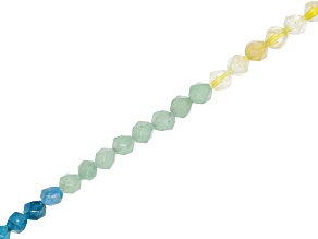 Chakra 6mm Round Star Cut Bead Strand Approximately 15-16" in Length