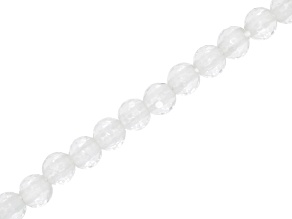 Crystal Quartz 6mm Faceted Round Large Hole Bead Strand Approximately 8" in Length