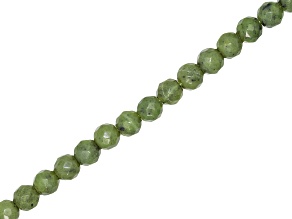 Serpentine 8mm Faceted Round Large Hole Bead Strand Approximately 8" in Length