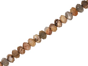 Black Sunstone 5x8mm Faceted Rondelle Large Hole Bead Strand Approximately 8" in Length
