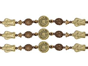 Gold Angel Czech Glass Table Cut Bead Strand Set of 3
