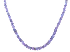 Tanzanite 138ctw 6mm Faceted Rondelle Bead Strand with Sterling Silver Clasp