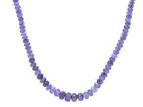Tanzanite 79ctw 3-5mm Faceted Rondelle Bead Strand with Sterling Silver Clasp