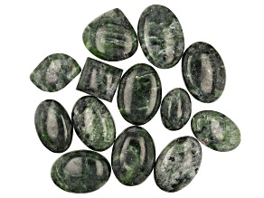 1/4lb Chrome Diopside & Nephrite Cabochon Mix Parcel Undrilled in Assorted Shapes and Sizes