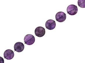 Amethyst Microfaceted Star 10mm Coin Bead Strand Approximately 15-16" in Length