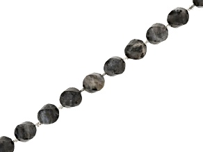 Larvikite 7x8mm Microfaceted Swirl Oval Bead Strand Approximately 15-16" in Length