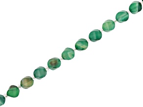 Green Sardonyx 7x8mm Microfaceted Swirl Oval Bead Strand Approximately 15-16" in Length