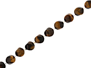 Tiger's Eye 7x8mm Microfaceted Swirl Oval Bead Strand Approximately 15-16" in Length