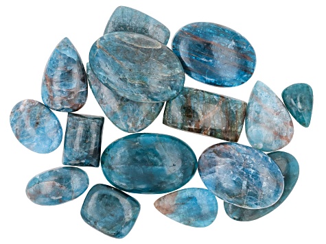 Neon Apatite Cabochon Assorted Size and Shape 1/4lb Mix
