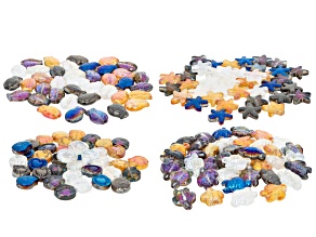 Multicolor Iridescent Glass Assorted Sea Life Bead Set of 160