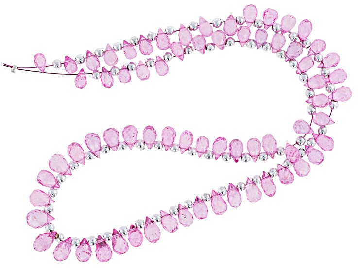 Pink Topaz 4x5-5x8mm Faceted Teardrop Bead Strand Approximately 16