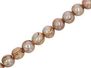 Champagne Color Cultured Freshwater Pearl 8.5-9.5mm Potato Bead Strand Approximately 8" in Length