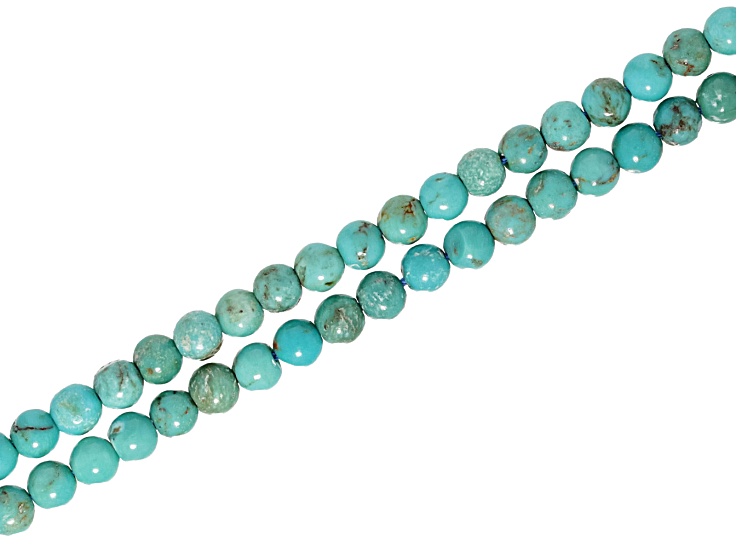 Turquoise 4mm Round Bead Strand Set of 2