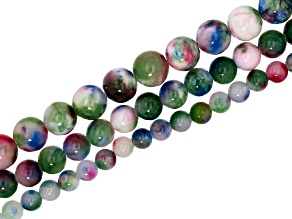 Watercolor Quartzite 6, 8, & 10mm Round Bead Strand Set of 3