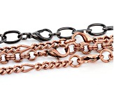 Chain Set Of 19 in Assorted Styles & Tones 24" With Lobster Clasp