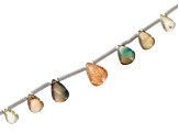 Oregon Sunstone Multicolor 7pc Graduated Drop Beads Appx 6x4mm-9x7mm