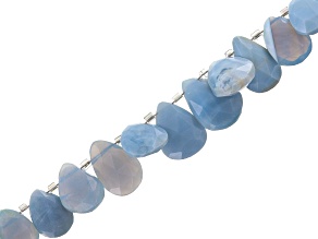 Blue Opal Appx 9x12-12x16mm Graduated Faceted Pear Shape Bead Strand Appx 8"