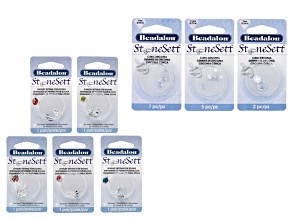 Stonesett Assorted Silver Tone Earring Kit/Cz Rd 5/5.5/9mm 14pc