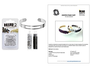 Centerstage Cuff Project And Supply Kit in Black, White & Silver Tone Cuff And Tutorial