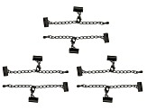Chain extender clasp in hematite color includes 6 sets