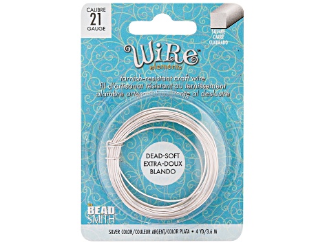 Wire Tarnish Resistance Soft Temper 21G Half Round and Square Silver appx  8yd Total - JLWKIT5335