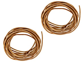 Set of 2 Leather Cord 1.5mm 2 Meter Pack in Natural