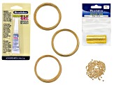 Memory Wire Kit for Bracelets and Rings in Gold Tone