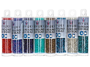 15/0 Glass Seed Bead Kit in 8 Assorted Colors