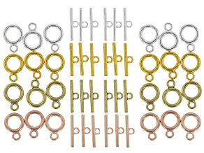Assorted Tone Toggle Clasp Set of 24