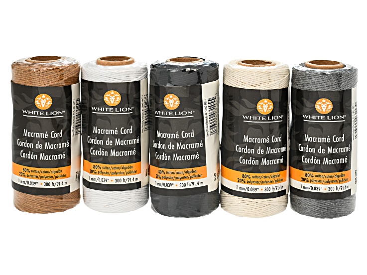 London Fog Multicolor Macramé 1mm Cotton Cord Set of 5