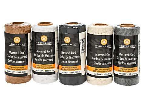 London Fog Multicolor Macramé 1mm Cotton Cord Set of 5