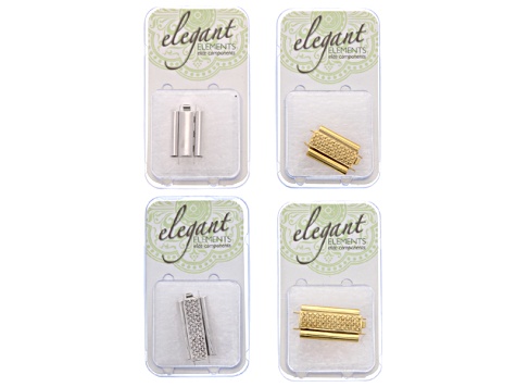 4 Piece Beadslide Clasp Kit Assorted Tone, Styles And Sizes