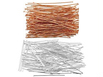 Picture of Headpins Kit In 21g Copper Tone 2" And 24g Silver Tone 1" 144pcs Each