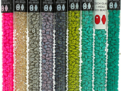 Seed Bead Revolution Supply Kit includes Superduos, Superunos, Tilas, And Miniduos 17 Tubes Total