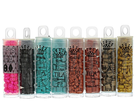 Seed Bead Revolution Supply Kit includes Superduos, Superunos, Tilas, And Miniduos 17 Tubes Total