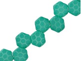 Honeycomb 6mm Glass Beads in Laser Silk Turquoise Color Core Appx 240 Beads