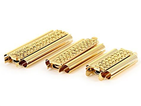 Bead Slide Clasps in Gold Tone - A Fine Ending For Stitched Beadwork 3 Piece Set