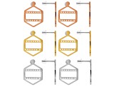 Centerline Earring Kit For Beading incl 2 Pairs Each in Rhodium Tone, Rose Tone & Gold Tone