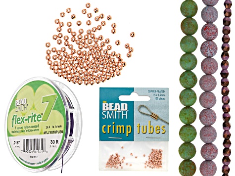 Czech Lava Bead Set with Flex-Rite, Crimps & Spacer Beads