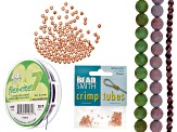 Czech Lava Bead Set with Flex-Rite, Crimps & Spacer Beads